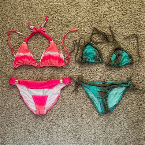 Vix Swim Vix Pink And Teal Bikini Set Poshmark