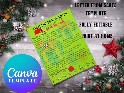 Editable Santa Letter Template Santa Letter Letter From Santa Printable Santa Letter Santa