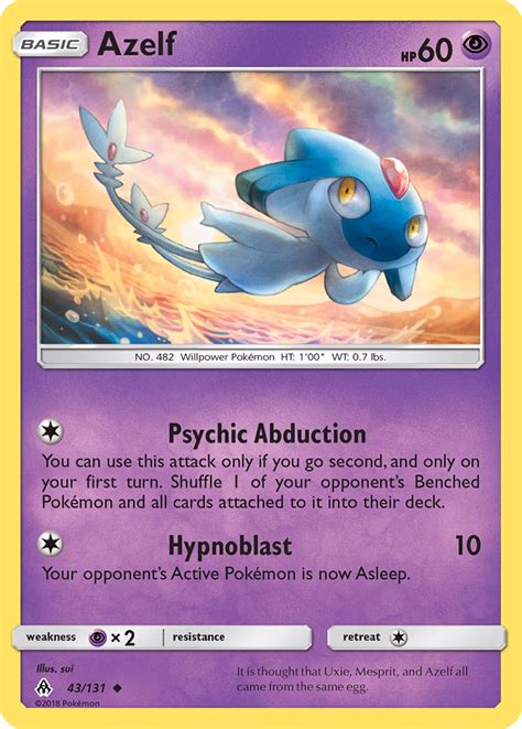 Azelf 43 Forbidden Light 2018 Pokemon Card