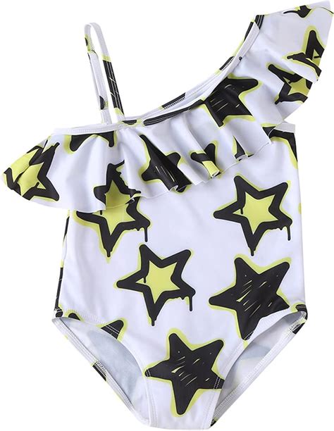 Traje De Ba O De Verano Sin Mangas Para Ni As Con Estampado De Estrellas Volantes Bikini De Moda