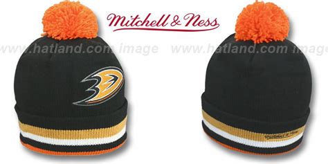 Anaheim Ducks Xl Logo Beanie Black By Mitchell And Ness