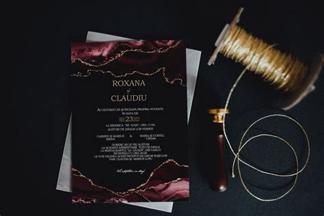 Invitatie Red Agate Weddy Invitatii De Nunta