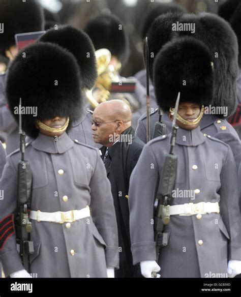 South African President Jacob Zuma Inspects Troops On Horseguards