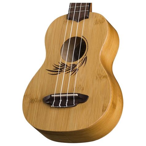 Luna Bamboo Soprano Ukulele Satin Natural Nearly New Na