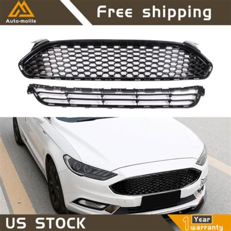 Gloss Black Grill For Ford Fusion Front Bumper Upper