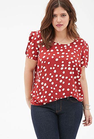 Polka Dot Print Blouse Forever Plus Polka Dot Print Blouse