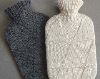 Knitted Lambswool Hot Water Bottle Cover With Grazing Sheep Design Etsy