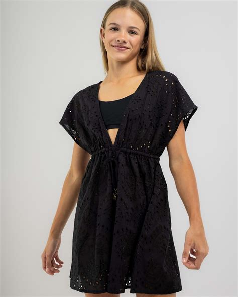 Shop Topanga Girls Azura Beach Cover In Black Fast Shipping And Easy Returns City Beach Australia