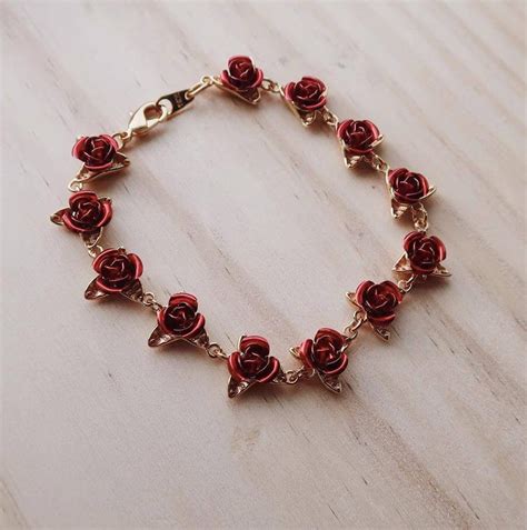 Red Rose Bracelet Lovers Charm