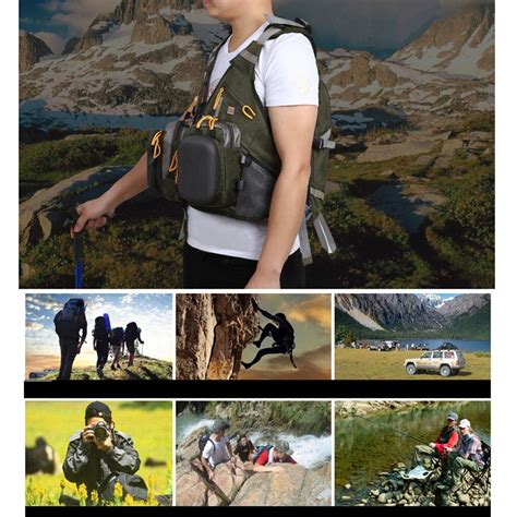 Outdoor Multi Pocket Fly Fishing Vest Backpack Chest Mesh Bag