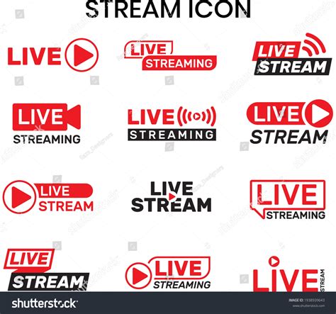 Collection Live Stream Logo Youtube Live Stock Vector (Royalty Free ...