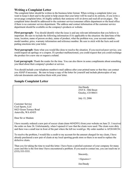 Writing A Complaint Letter In Word And Pdf Formats