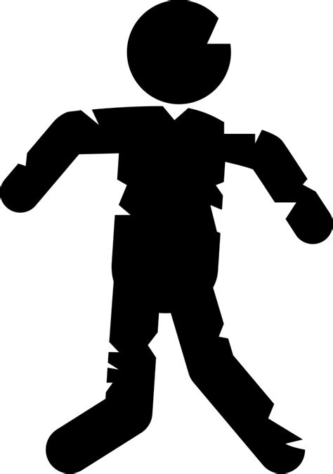 Download Zombie Frontal Silhouette Zombie Icono Transparent Png