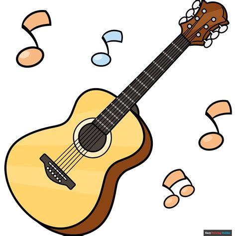 How To Draw An Acoustic Guitar Really Easy Drawing Tutorial In