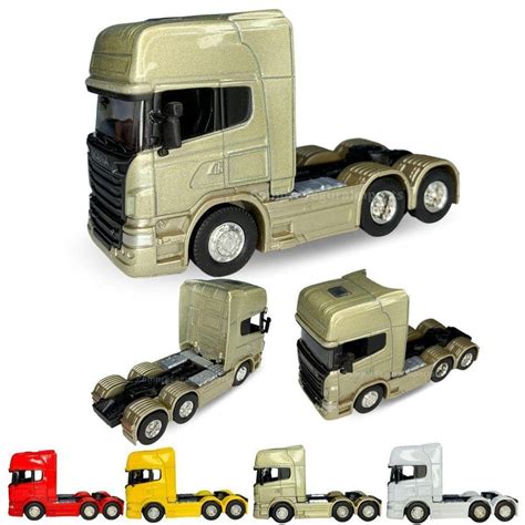 Miniatura Caminhao Scania V R Escala Colecao Metal Black