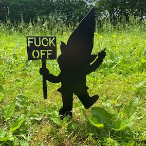 Rude Gnome Garden Stake Fuck Off Funny Gnome Gag Gift Gift Idea