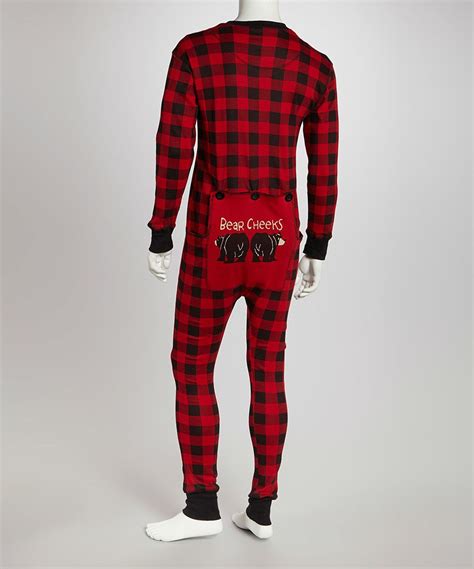 Lazy One Red And Black Buffalo Check Flapjack Pajamas Men Mens