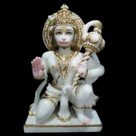 Marble Hanuman Statue Multicolor Lord Hanuman Marble Statue