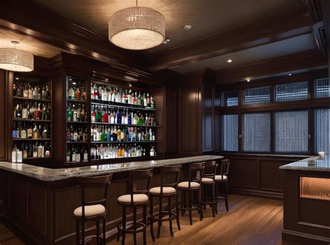Premium Ai Image Ultra Realistic Bar Interior Medium Shot Hyper