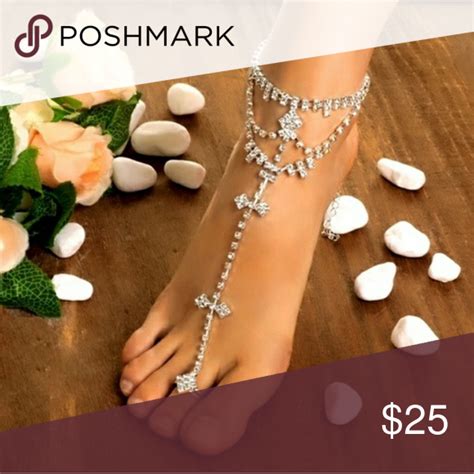 Gorgeous Anklet And Toe Ring Combo Foot Jewelry Wedding Toe Rings