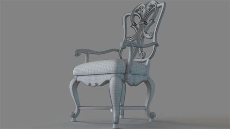 Dining Room Rhapsody Wood Back Arm Chair 3d Model Cgtrader