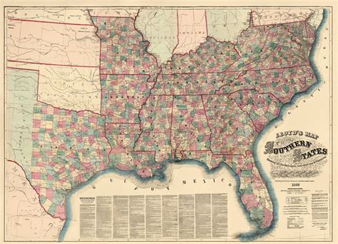 Lloyd's Map of the Southern States Showing All the Railroads, Their