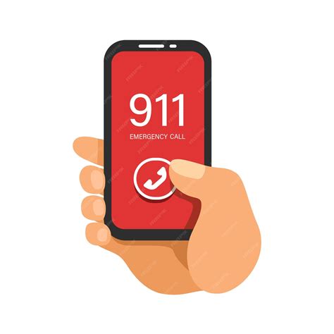 911 emergency call on smartphone symbol cartoon illustration vector ...