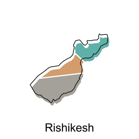Map Of Rishikesh City Modern Outline High Detailed Illustration Vector