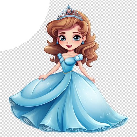 Desenho Animado De Uma Princesa Bonita Isolado Em Fundo Transparente