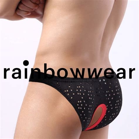 Man Open Crotch Panties Gay See Through Underwear Sissy Lingerie Jockstrap Etsy
