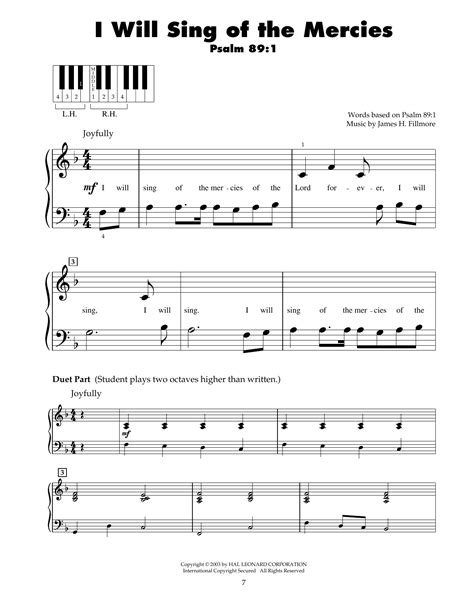 I Will Sing Of The Mercies By James H Fillmore Sheet Music For