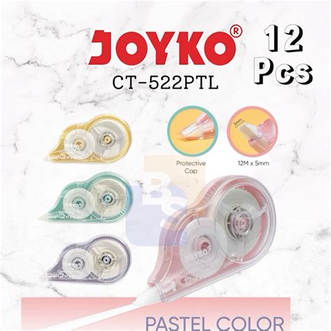 Jual 12 Pcs Correction Tape 12 Meter JOYKO CT522PTL Tipex Kertas JOYKO