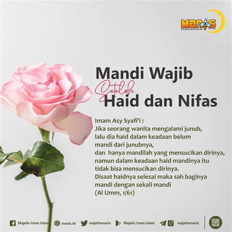 Mandi Wajib Setelah Nifas Dan Haid Manis