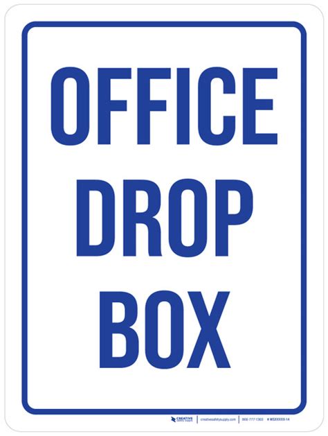 Office Drop Box Blue Portrait - Wall Sign