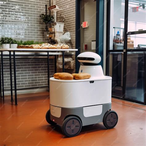 Autonomous robots deliver food to customers smart artificial