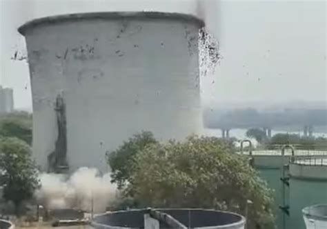 Watch Metre Tall Cooling Tower Demolished In Surat Kalingatv