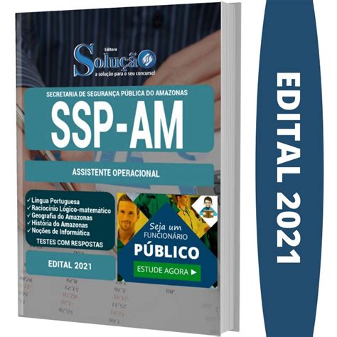 Apostila Concurso Ssp Am Assistente Operacional Solu O Cursos E