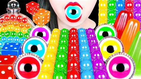 Asmr Rainbow Desserts Kohakuto Eye Gummy Popping Boba Pop