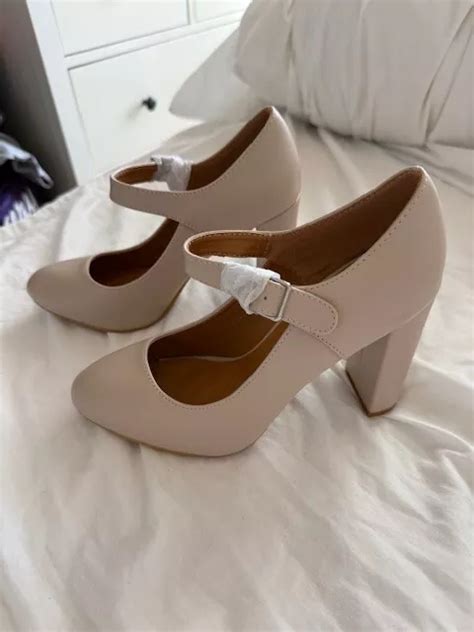 DEBENHAMS MICHELLE BLOCK High Heel Pump NUDE PicClick UK