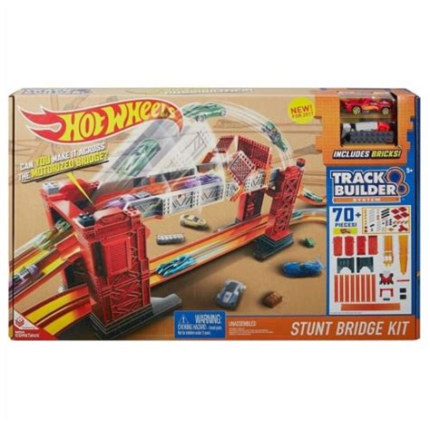 Hot Wheels Track Builder Stunt Bridge Kit Motorized Car Racing Mattel Unit Qfc