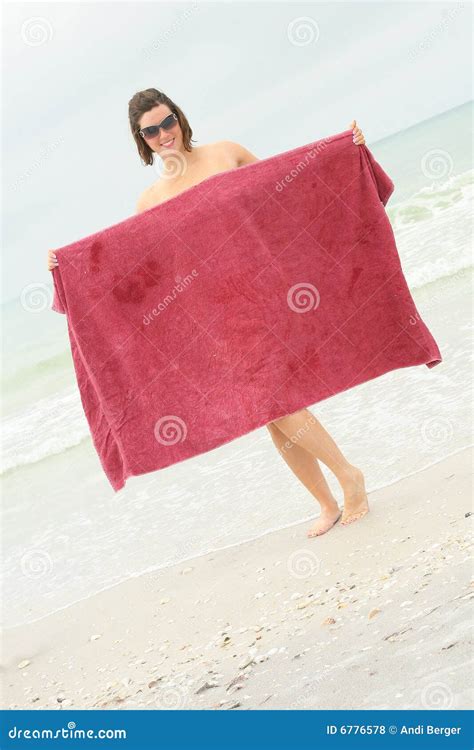 Naked Woman Covering Up With Towel Angle Stock Photo Image Of Human Lifestyle