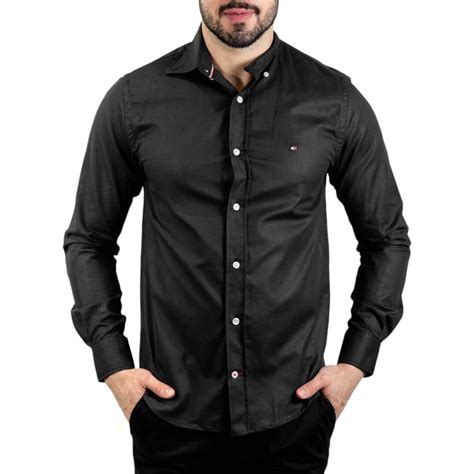 Camisa Tommy Hilfiger Oxford Preta Submarino