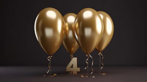 Balloon Number Four Gold Balloons With 4 On A Black Background Backgrounds | JPG Free Download ...