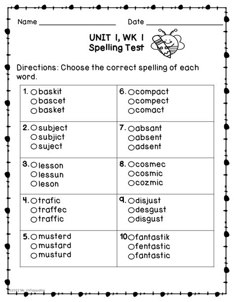 Nd Grade My View Literacy Multiple Choice Spelling Tests Classful