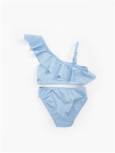 Bebek Mavisi Fırfır Detaylı Kız Çocuk Bikini S4BH03Z4 DDB LCW