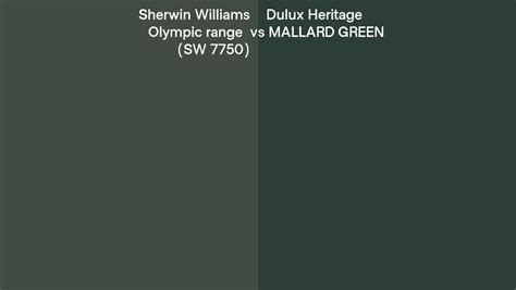 Sherwin Williams Olympic Range Sw 7750 Vs Dulux Heritage Mallard