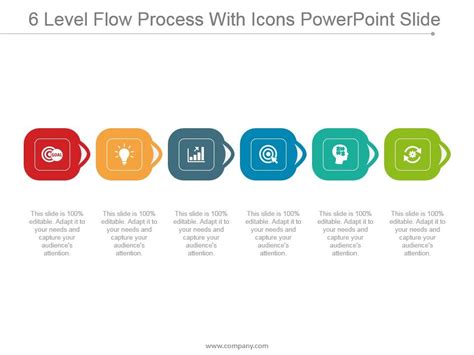 6 Level Flow Process With Icons Powerpoint Slide Powerpoint Slide