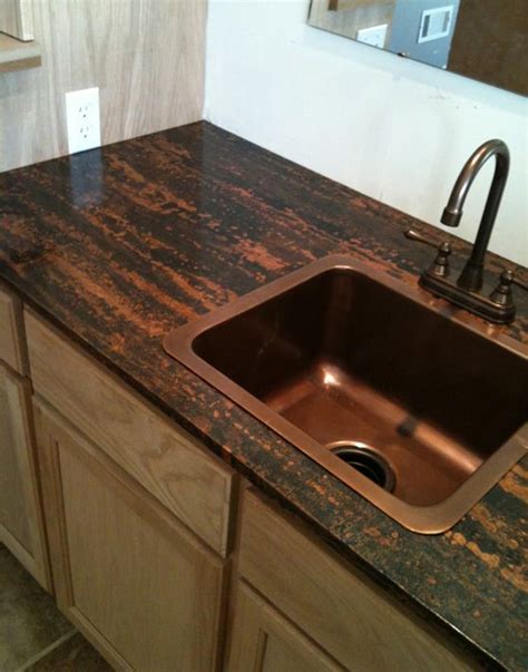 Black and copper countertop. Done with an epoxy. | Copper countertops ...