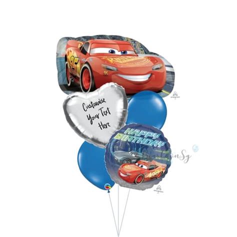 Supershape Lightning Mcqueen Balloon Bouquet Bearloonsg