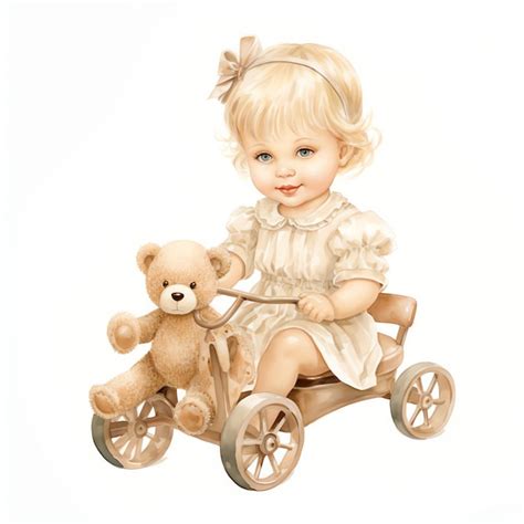 Premium Photo Cute Toy Baby Nursery Watercolor In Beige Boho Color